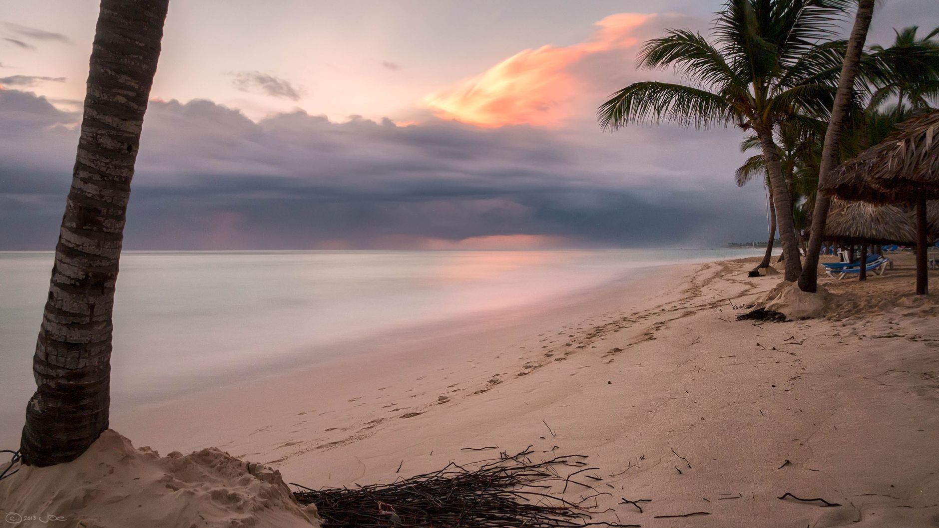 A long stretch of palm-backed beach at Punta Cana